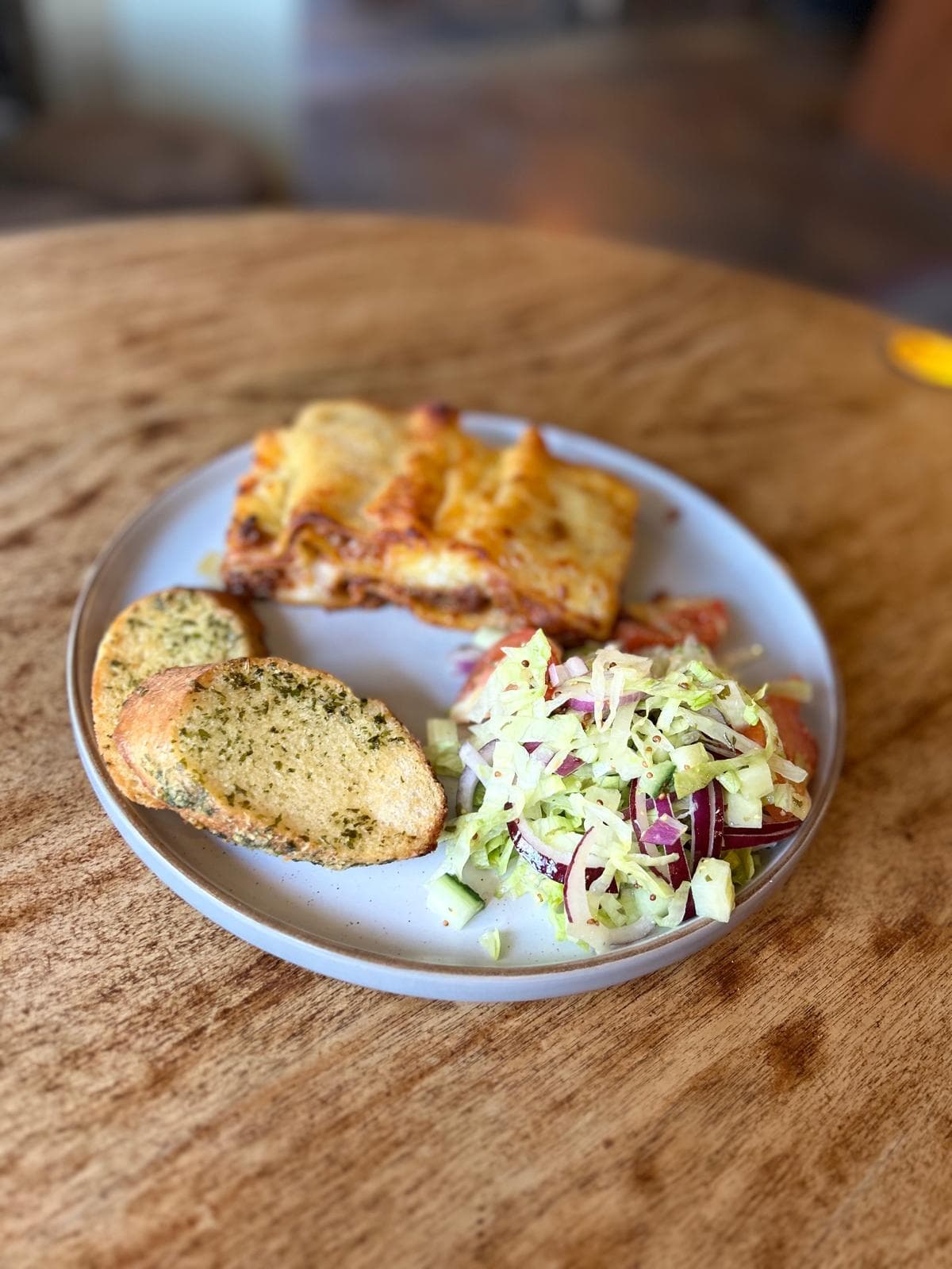 Lasagna, Garlic Bread & Salad